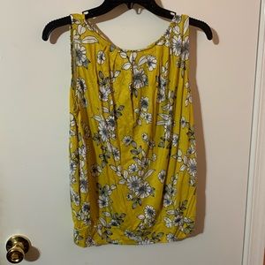Loft Yellow and White Floral Tank
